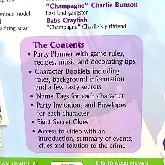 A Mystery Dinner Party Game - The Champagne Murder - Picture 8 of 15